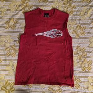 Harley-Davidson Red T-Shirt with Black and Orange Shield Tag